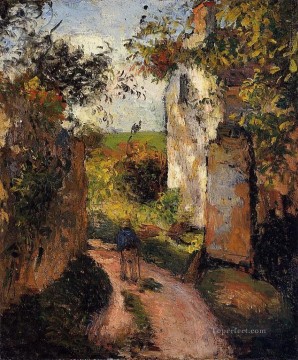  Pontoise Pintura al %C3%B3leo - Un campesino en el carril de la ermita Pontoise 1876 Camille Pissarro